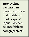 App design becomes an iterative process that builds on co-designers’ input – citizen science/citizen design project?