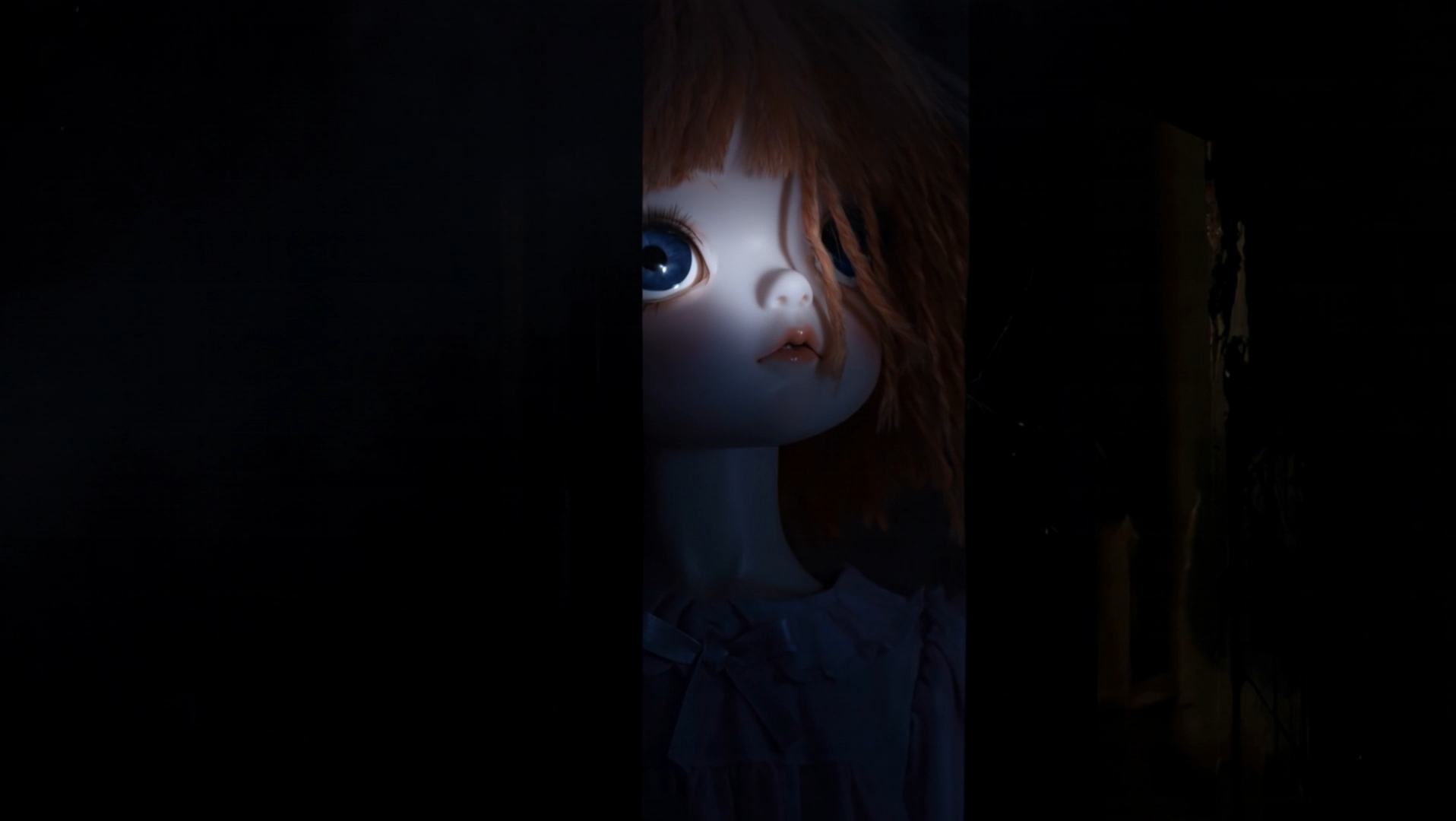 Close-up framing and limited illumination implying an offscreen threat.