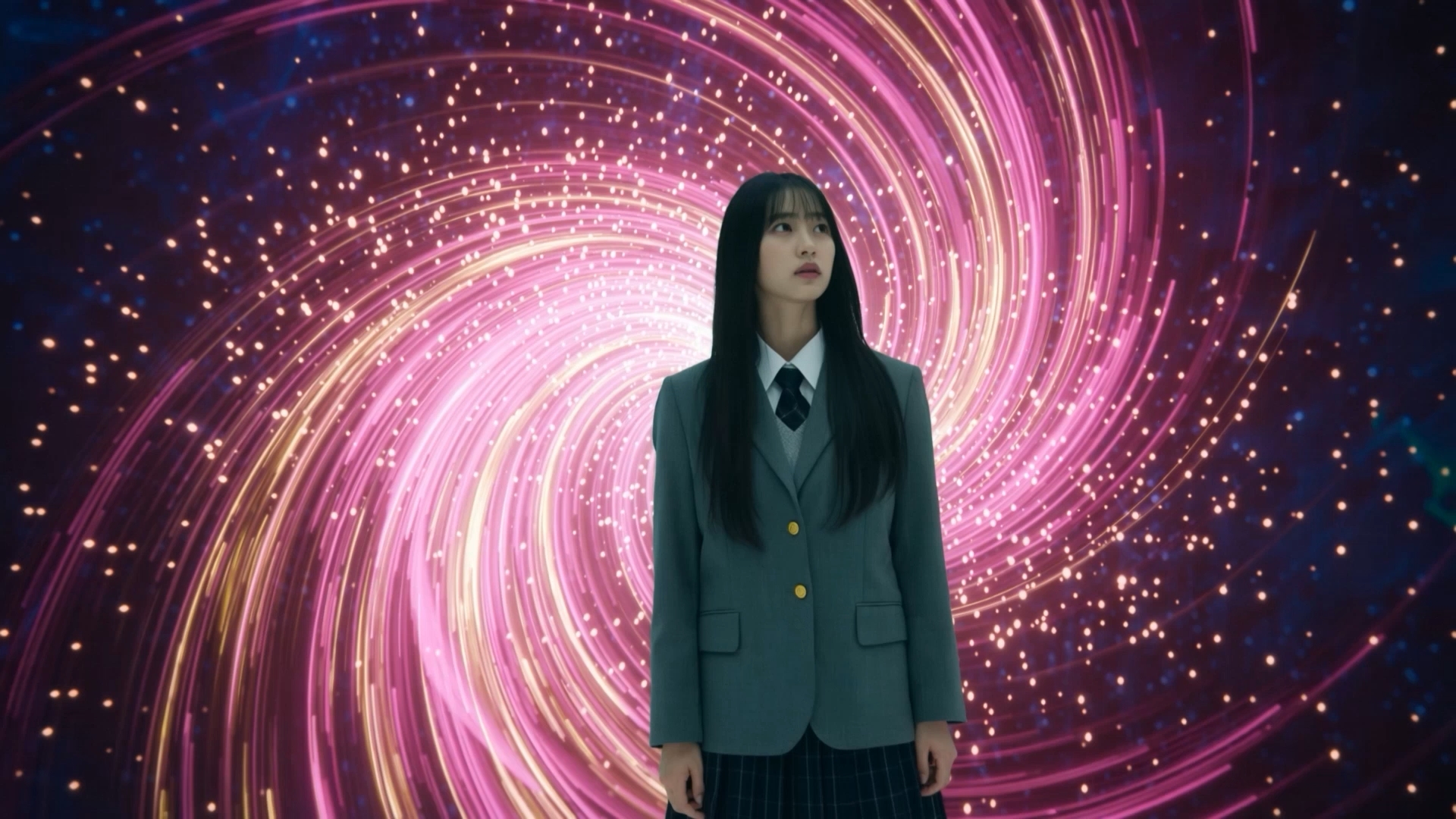 A magical girl transforming